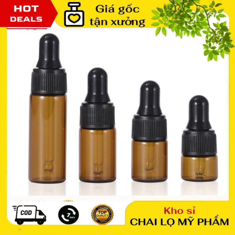 [Combo 5sp] Lọ Chiết Serum ❤ [2ml,3ml,5ml] Lọ đựng tinh dầu mỏng bóp giọt Khoen đen,vàng chiết mỹ phẩm, phụ kiện du lịch