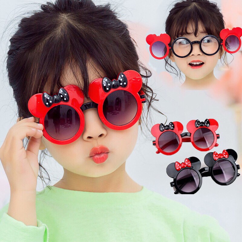 Kính trẻ em - Kính râm bé trai bé gái hình Mickey phong cách Hàn Quốc có chống tia UV KM03