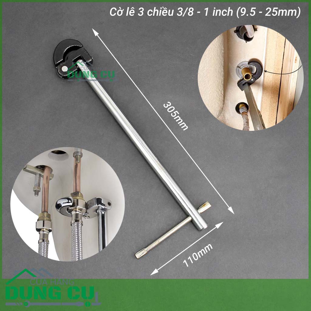 Cờ lê vô cấp 3 chiều chuyên vặn góc hẹp