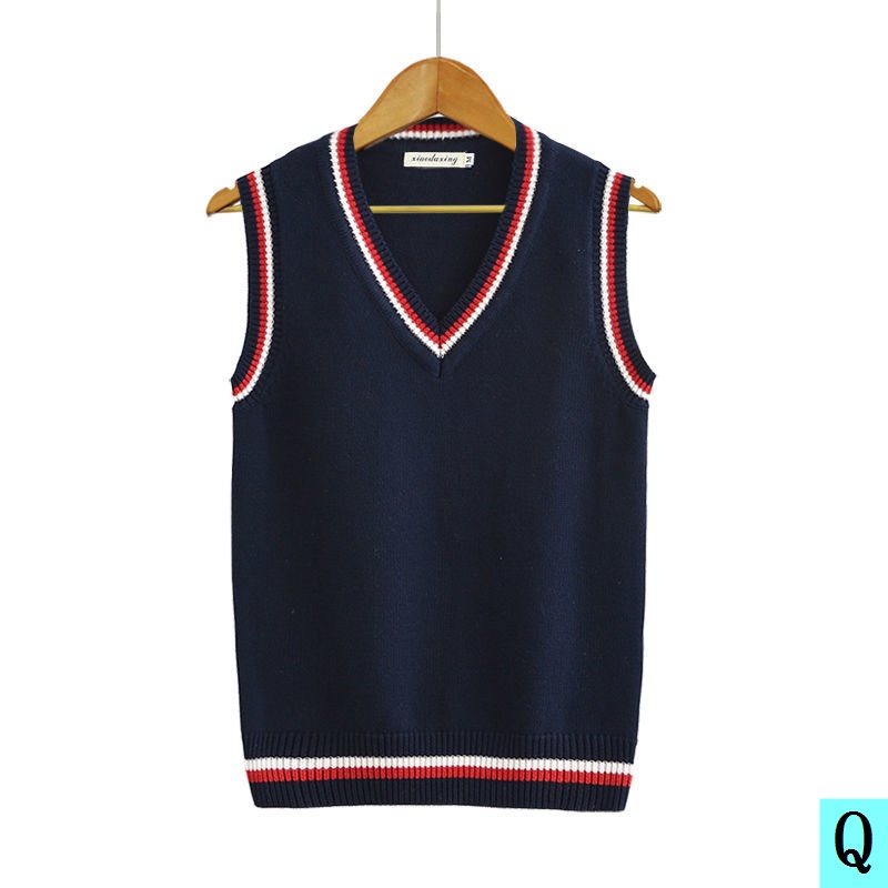 Áo Ghi Lê Cotton Dệt Kim Không Tay Cổ Chữ v Phối Lông Thời Trang Cho Cặp Đôi