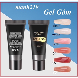 Gel gôm đắp nối móng úp tuýp 30ml - nailmishops