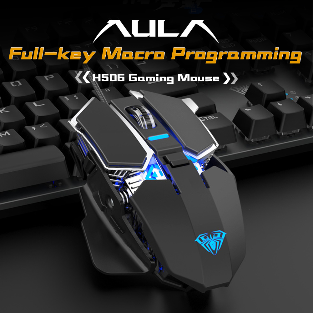 Chuột chơi game Aula H506 với đầy đủ phím chức năng macro cho máy tính