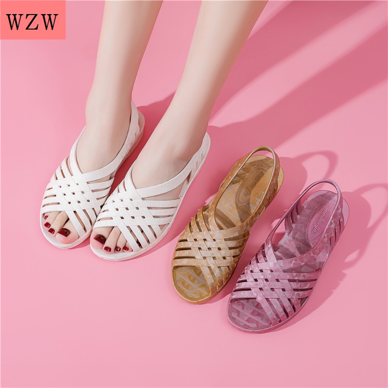 Giày Sandal Đế Bệt Chống Trượt Thời Trang Mùa Hè 2021 Dành Cho Nữ Mang Đi Biển