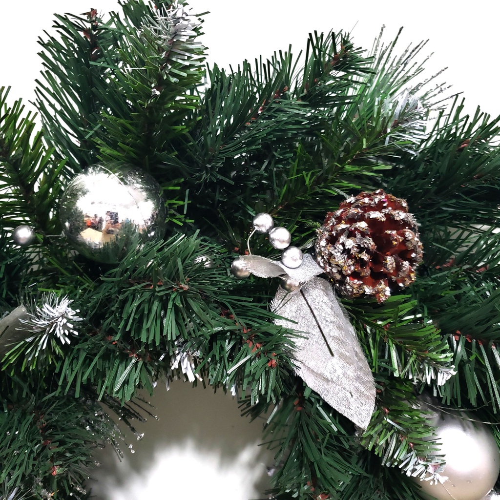 Vòng nguyệt quế giáng sinh treo cửa trang trí noel 3 Loại Lá Kim Tuyến hàng Việt Nam chất lượng cao