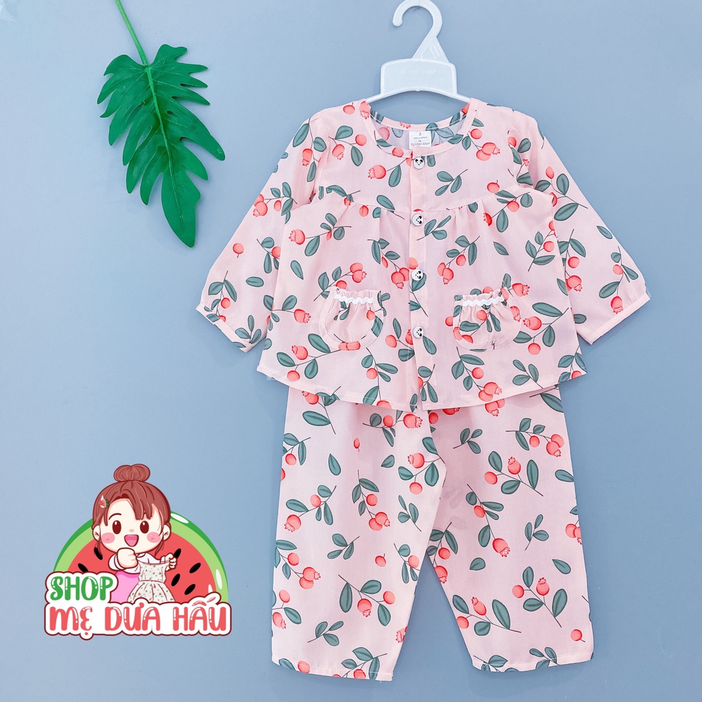 Bộ tole bé gái, đồ lanh cho bé tay dài quần dài chất tole 2 da 8-32kg shop mẹ dưa hấu