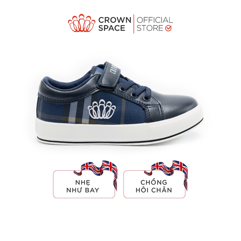 Giày Thể Thao Sneaker Bé Trai Đi Học Đi Chơi Crown Space Cao Cấp CRUK256 Nhẹ Êm, Chống Hôi Chân Size 28 đến 37