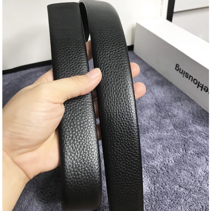 Dây lưng nam da bò dây nịt nam da thật rộng 3.5cm thắt lưng tự động không kèm mặt có răng cưa