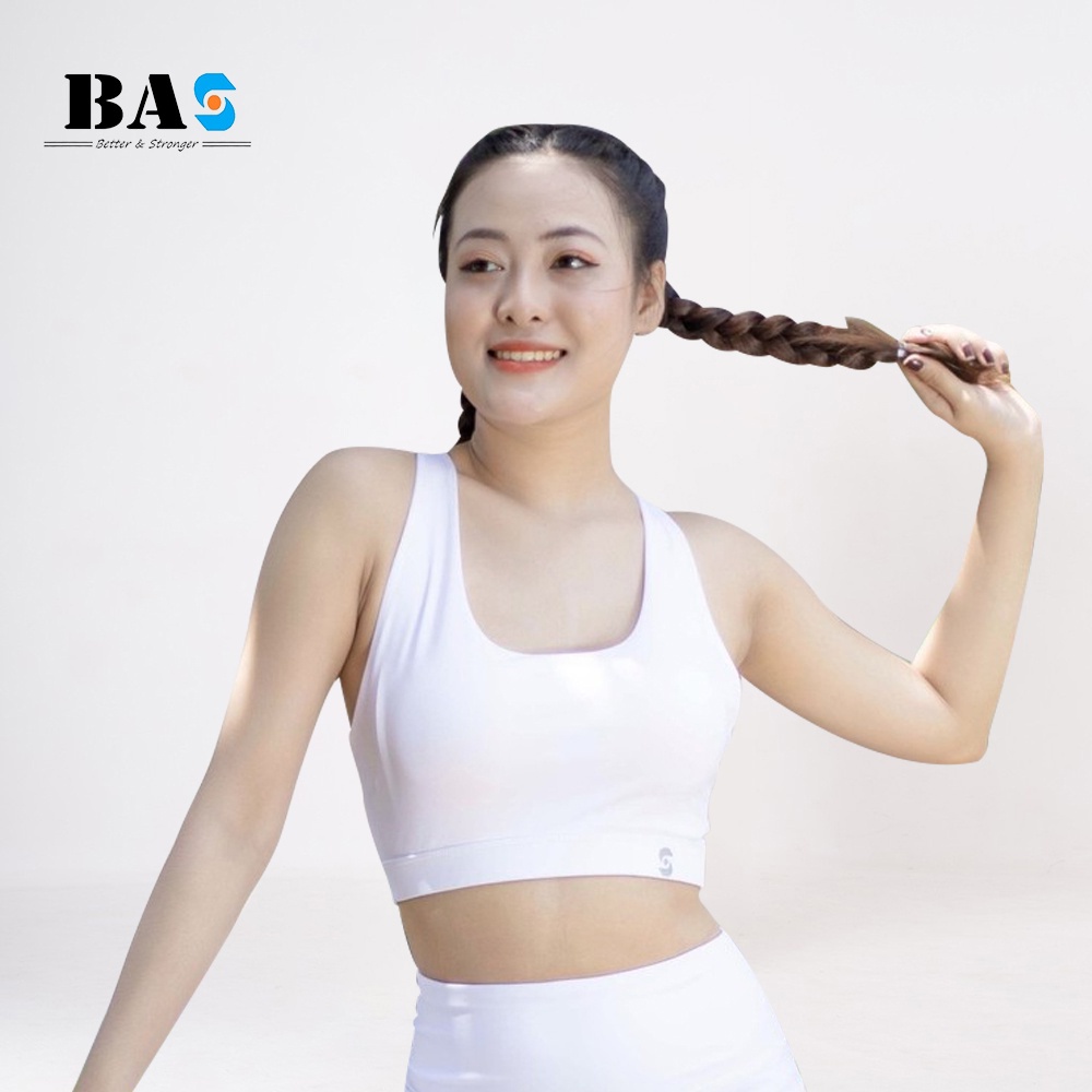 Áo bra nữ tập gym yoga aerobic BAS kiểu dáng croptop thể thao năng động (Kèm mút) - AB30026