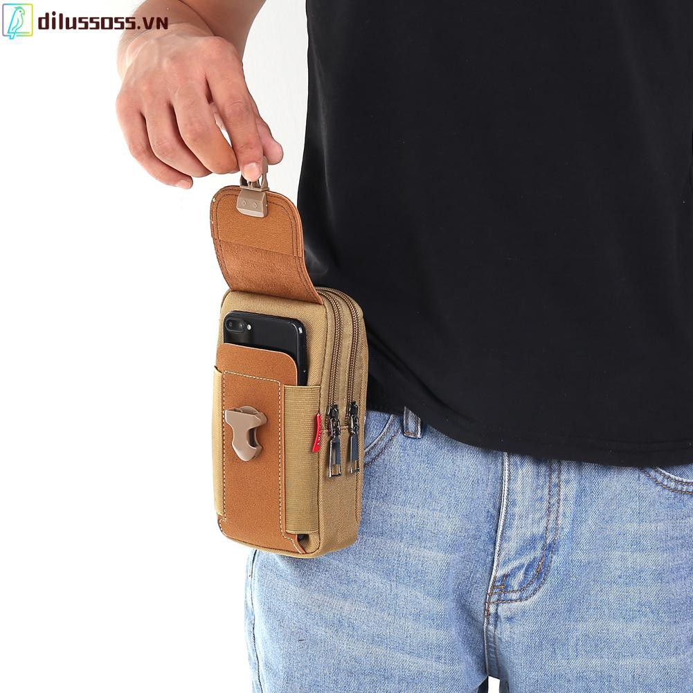 túi ví Outdoor Canvas Waist Bag Sport Casual Men Phone Purse Zipper Belt Bum Pouch