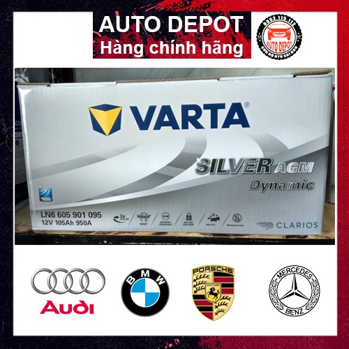 Ắc quy Varta Ssilver AGM LN6 12V105AH chính hãng cho xe ô tô Mercedes BMW Audi Porsche Land Rover