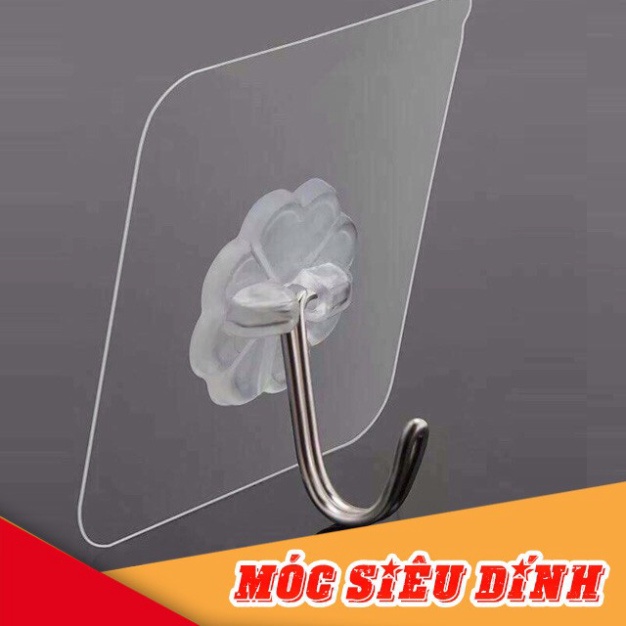Móc Dán Tường Siêu Dính Trong Suốt Chịu Lực Tốt Treo Tường Chắc Chắn 6x6 cm (quà tặng khách)