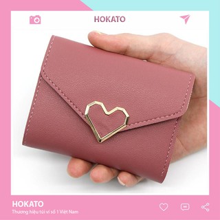 Ví nữ ngắn đẹp cầm tay mini nhỏ gọn bỏ túi nhiều ngăn dễ thương HOKATO STORE VD68
