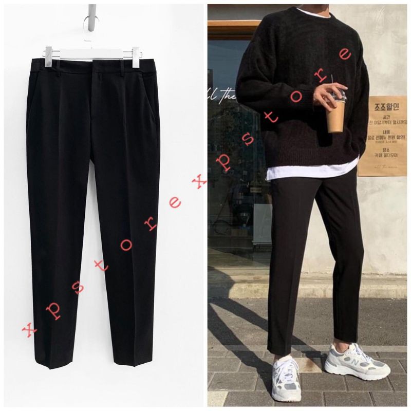 Quần Baggy Tây Đen Nam Nữ UNISEX