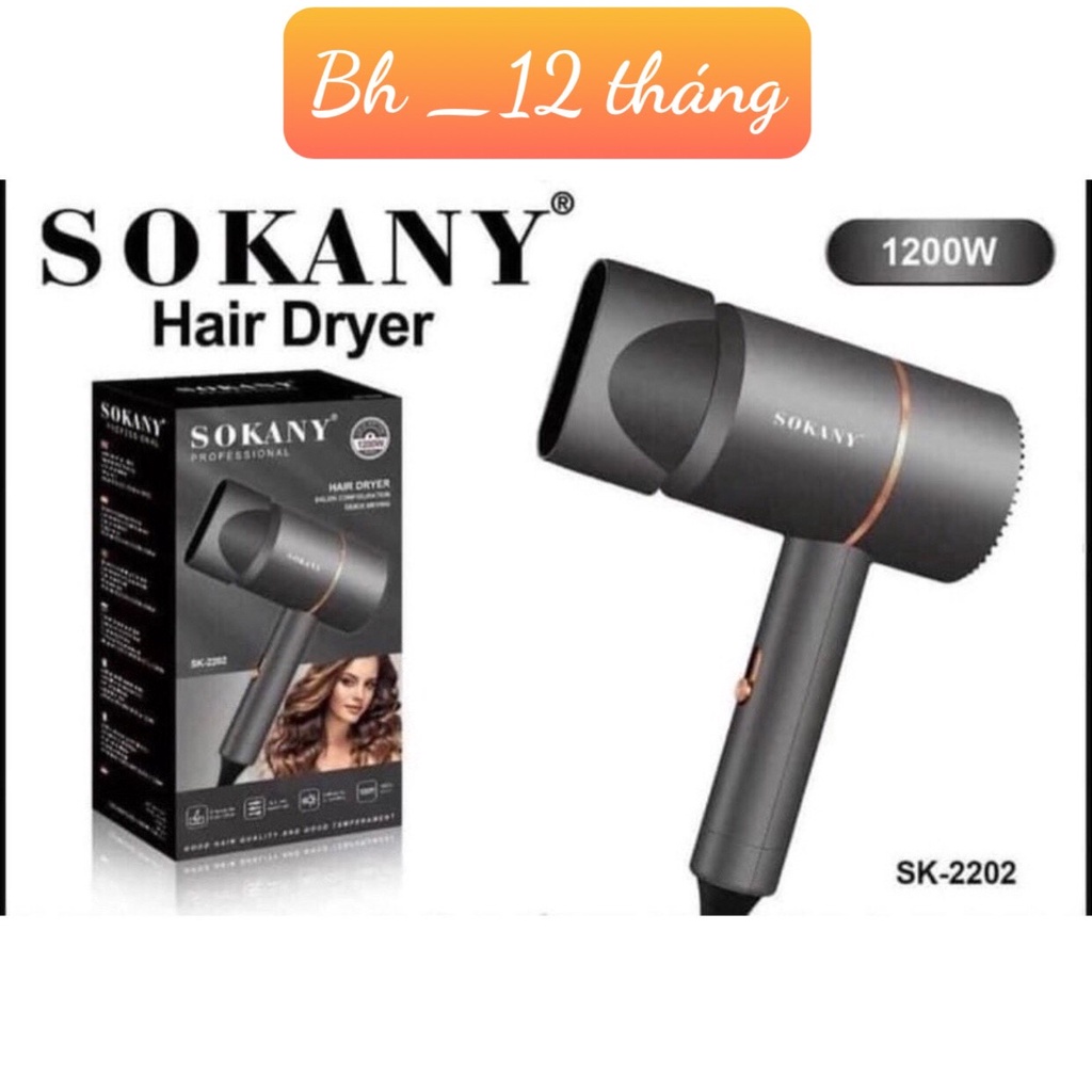 [ BH_12 Tháng ] Máy sấy tóc, tạo kiểu tóc SOKANY công suất lớn