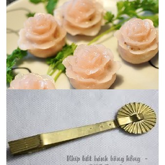 Nhíp nhôm hoa hồng ⚡ CAO CẤP ⚡ nhíp bánh xe chuyên dụng làm há cảo thiết kế nhỏ gọn tiện dụng
