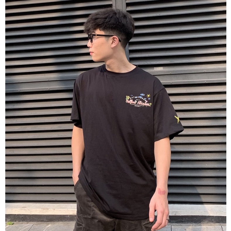 Ao thun tay ngắn YELLOW FLICKER hình in khu vườn unisex