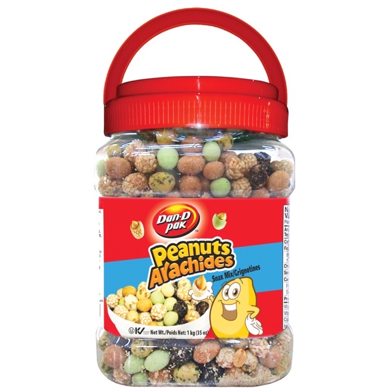 Đậu phộng thập cẩm wasabi, mè trăng, rau, rong biển, đậu phộng da cá 1kg Dan D Pak
