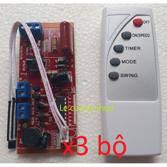 Combo 3 bộ điều khiển từ xa cho quạt (bản tiếng Anh),quạt điều khiển từ xa ,remote quạt