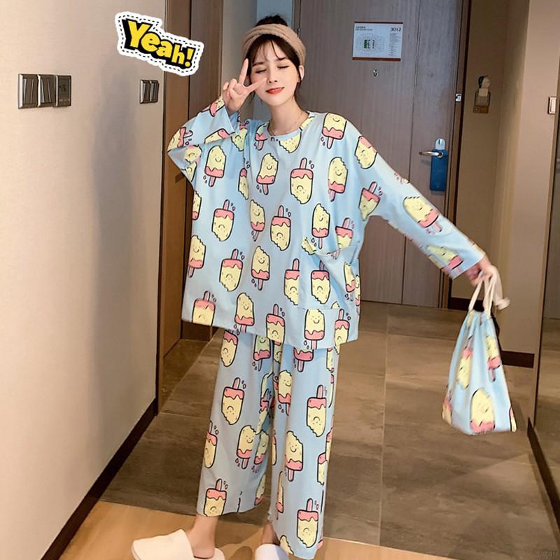 Bộ Đồ Ngủ Ngắn Tay In Hình Hoạt Hình Cho Nữ