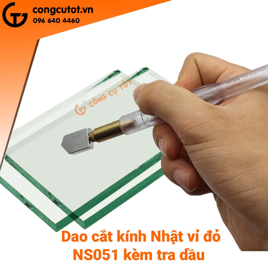 Dao cắt kính Nhật vỉ đỏ NS051 kèm tra dầu