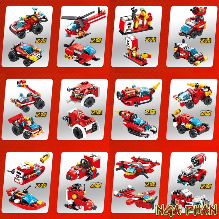 Siêu Xe Cứu Hỏa Siêu Cấp 557 Chi Tiết 12 Trong 1 Lego Panlos Đồ Chơi Xếp Hình Lắp Ráp