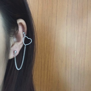 Khuyên trái tim ulzzang/ khuyên xích 2 lỗ/ ynh.accessories