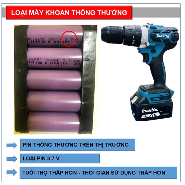 Máy khoan pin | Pin Panasonic | Không chổi than | 3 chức năng | Khoan tường | Bắt vít | Khoan gỗ