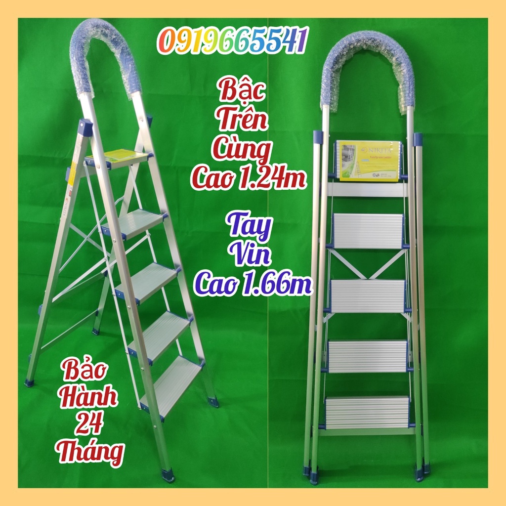 Thang nhôm ghế tay vịn 1,24m Nikita DL05