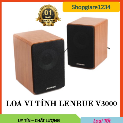 Loa vi tính gỗ công suất lớn dùng cho PC, Laptop Lenrue V2200/ V3000 bass trầm, siêu hay- Giao màu ngẫu nhiên-Full Box