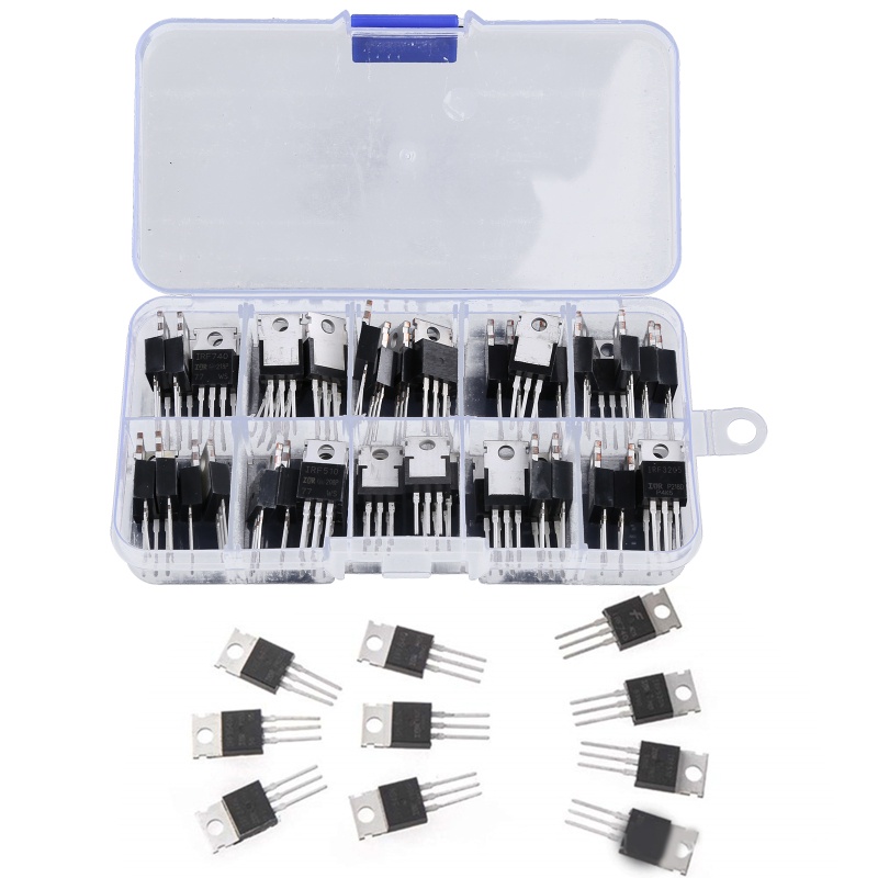 Bộ 50 Linh Kiện Bán Dẫn IRFZ44 IRF510 IRf520 IRF530 IRF540 IRF640 IRF740 IRF840