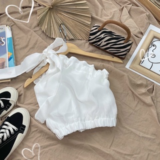ÁO LỆCH BÈO VAI NƠ CROPTOP