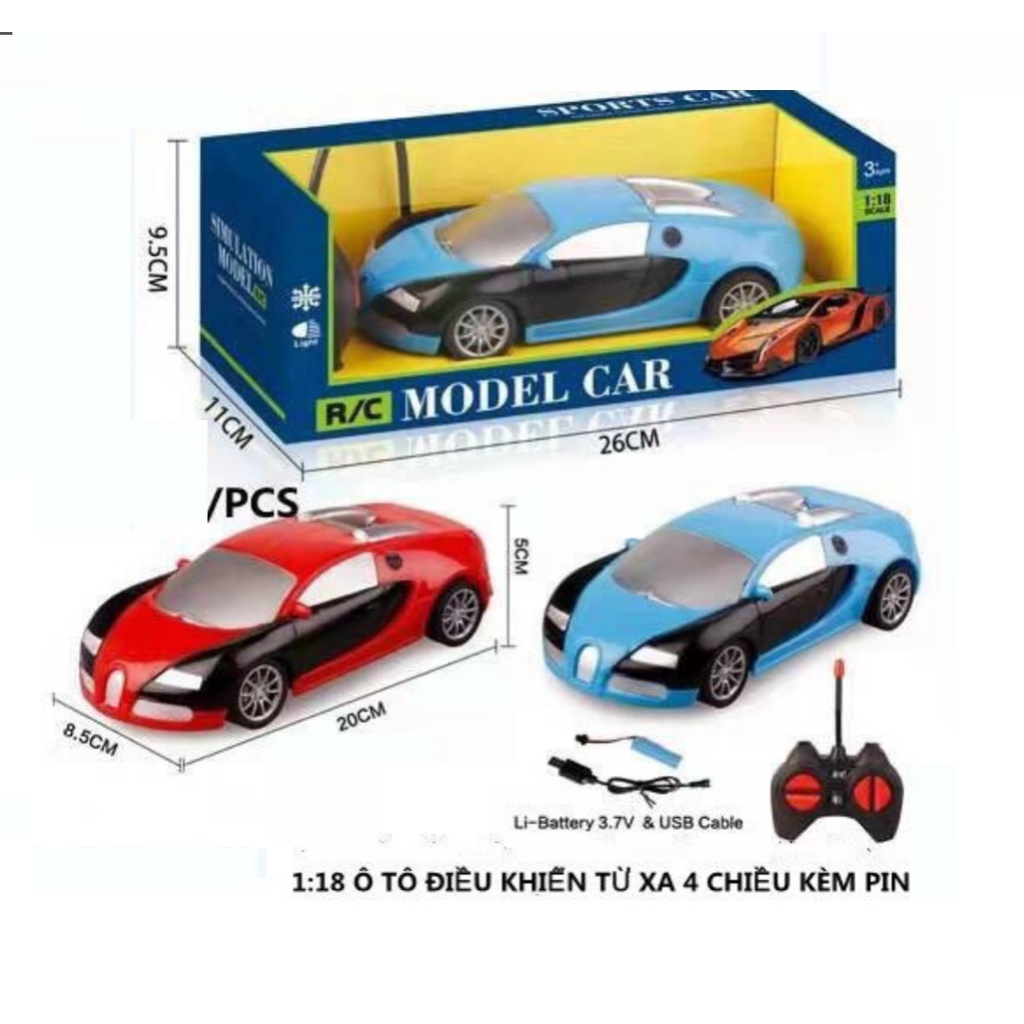 Đồ Chơi Siêu Xe Ô Tô  Điều Khiển Từ Xa 4 Chiều Pin Sạc Model Car Mạnh Mẽ- Bền Bỉ
