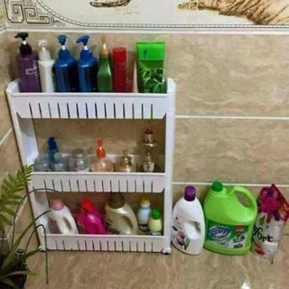 Kệ nhựa để đồ 3 tầng có bánh xe