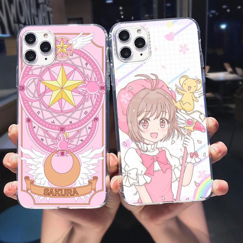 Ốp Điện Thoại TPU Mềm Trong Suốt In Hình Thủ Lĩnh Thẻ Bài Sakura Cho iPhone X XS SE 2020 XR XS Max 11