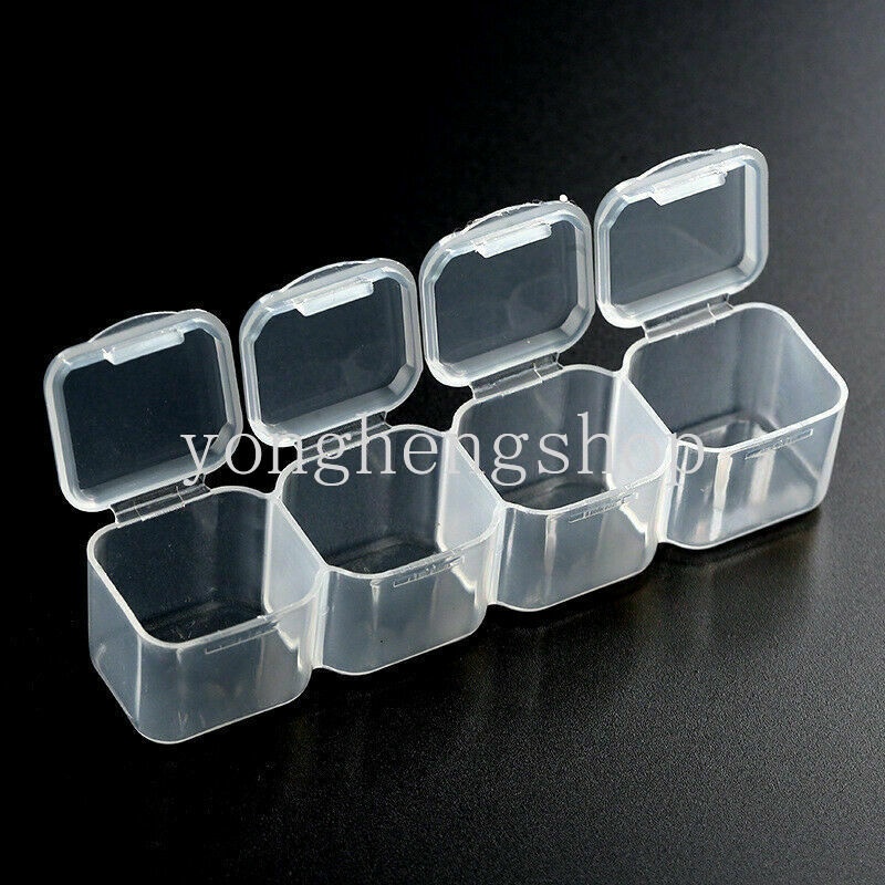 Hộp Nhựa 28 Ngăn Trong Suốt Dùng Để Đựng Các Loại Phụ Kiện Làm Móng Tiện Lợi