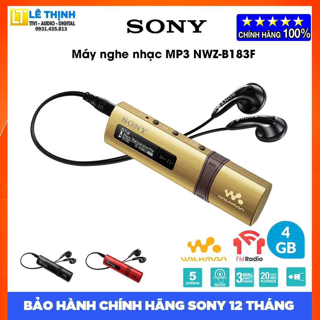 Máy nghe nhạc Sony Walkman NWZ-B183F [4GB] | Hãng phân phối | Bảo hành chính hãng 12 tháng toàn quốc