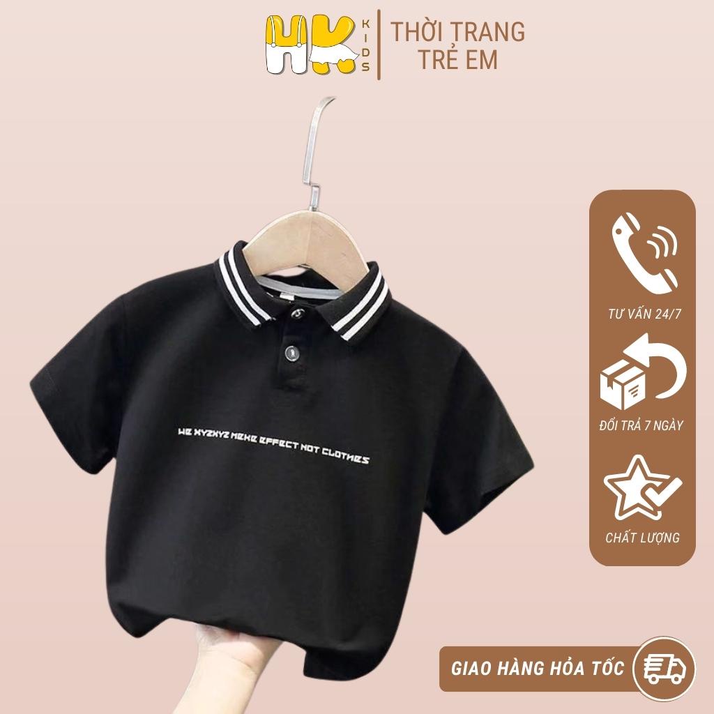 Áo Polo bé trai HK KIDS, áo thun cộc tay có cổ cho bé trai diện hè size từ 3-6 tuổi