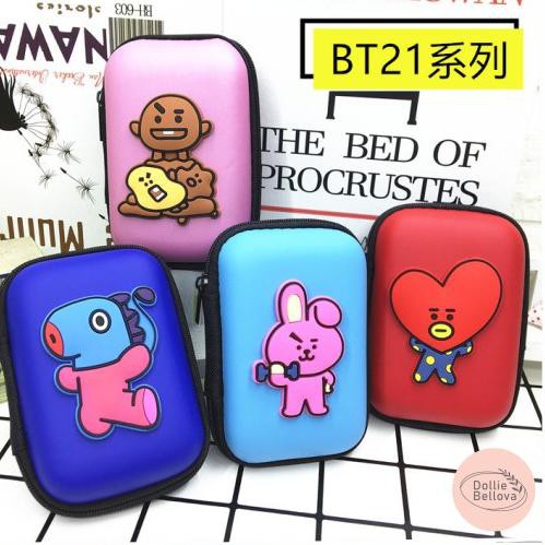 Túi Đựng Tai Nghe / Cáp Sạc Họa Tiết Bt21 By Bts