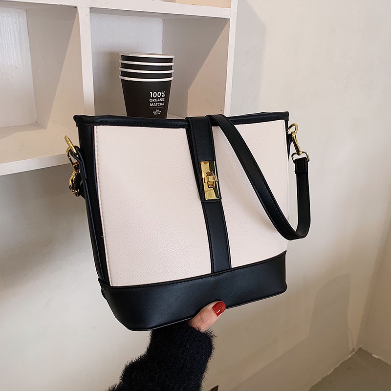 Túi Xách JASMIN NOIR Bucket Chất Liệu Da PU Có Khóa Thời Trang Cho Nữ
