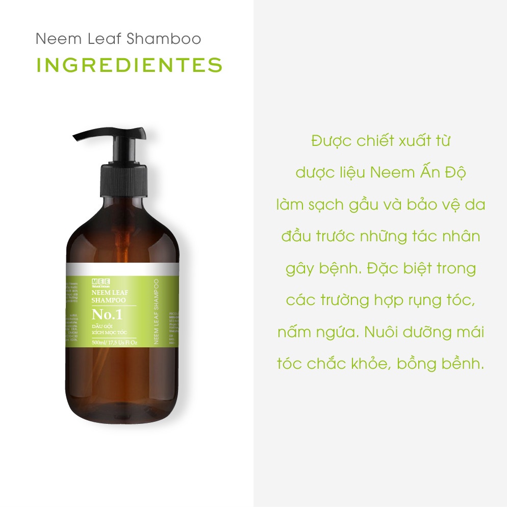 Dầu gội đầu thảo mộc kích mọc tóc MEE NATURAL, Làm sạch da đầu, ngăn rụng tóc Shampoo 500ml