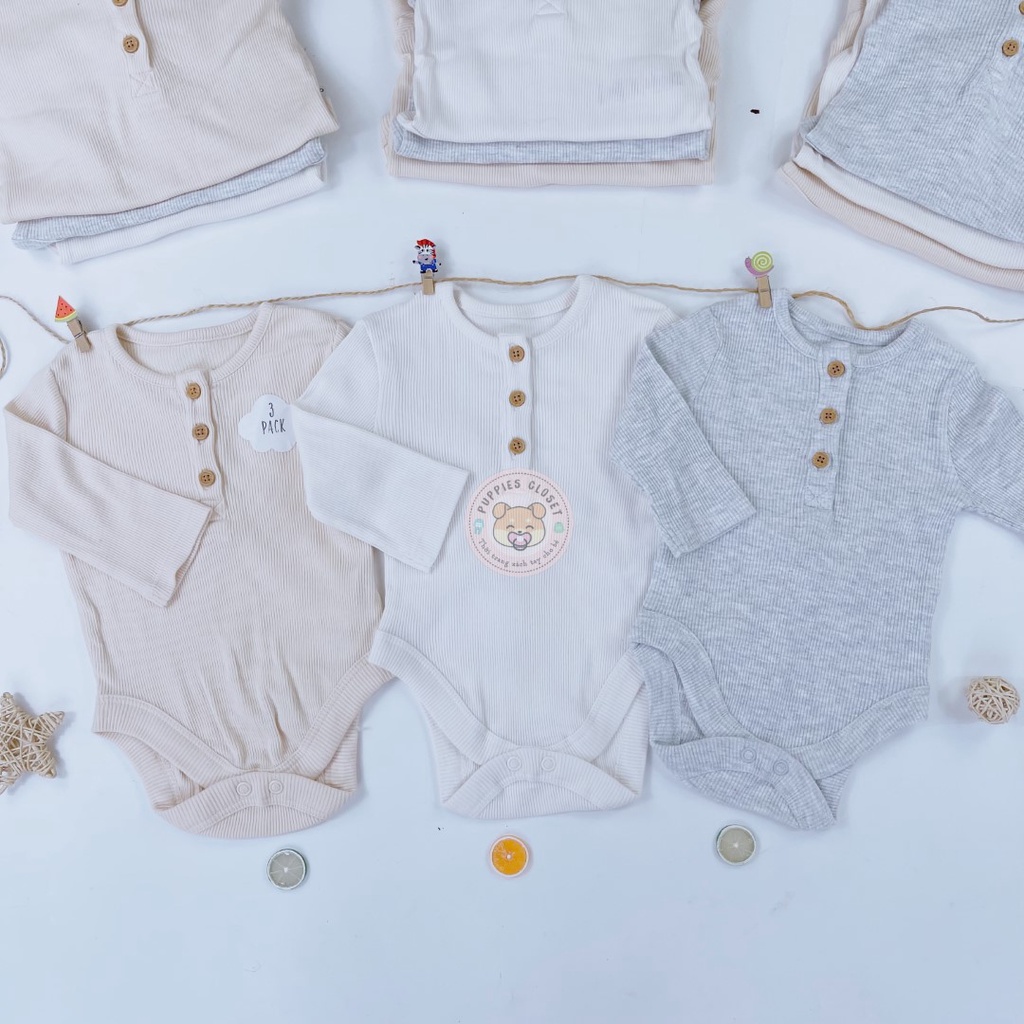 [PUPPIES CLOSET] Set 3 chiếc bodysuits cho bé yêu GEORGE