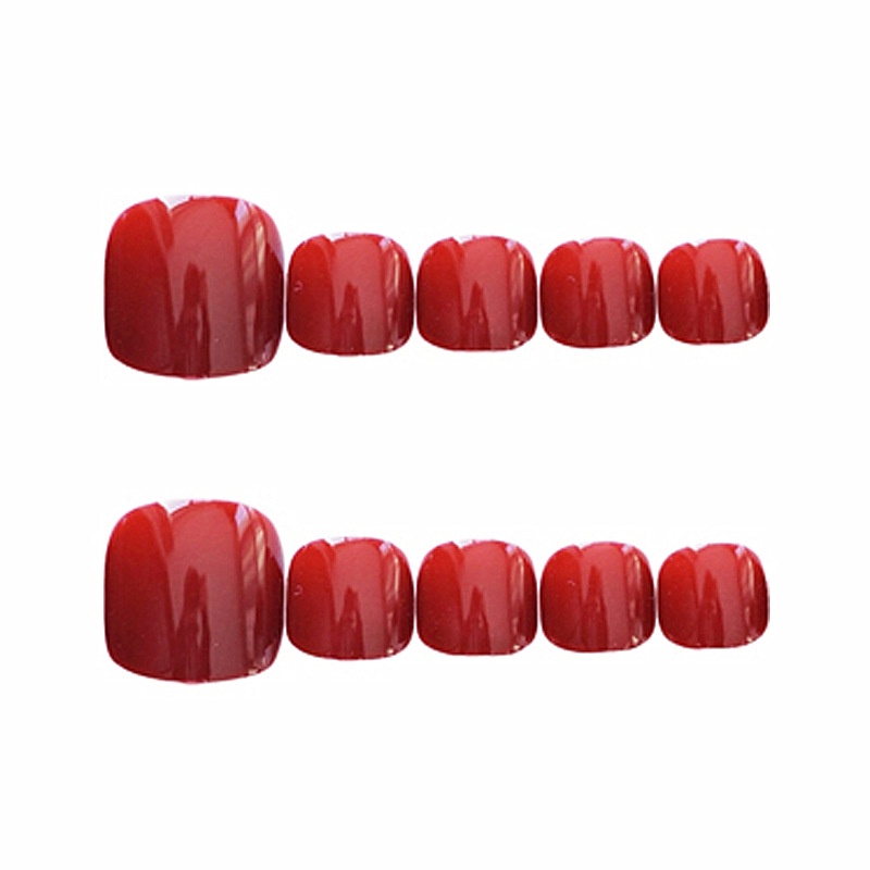 Set 24 móng chân giả đỏ thiết kế thời trang Jojo J04 móng giả nailbox rẻ đẹp thời trang tự làm tại nhà