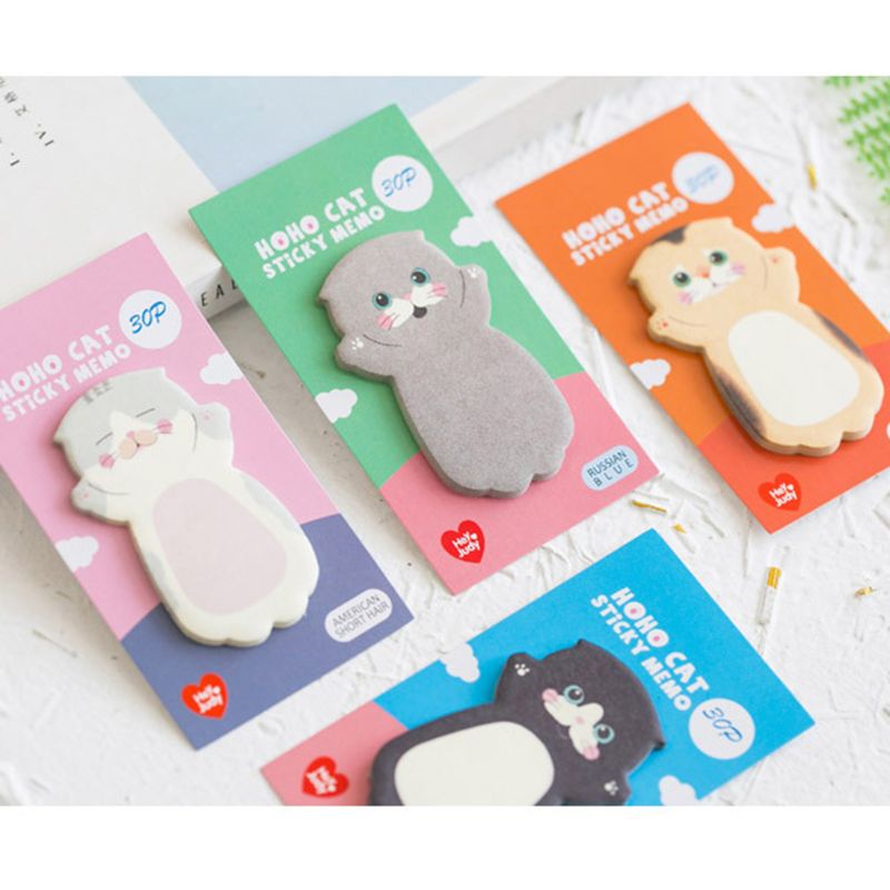 Giấy Dán Ghi Chú Họa Tiết Mèo Dễ Thương Dùng Trang Trí Sổ Tay