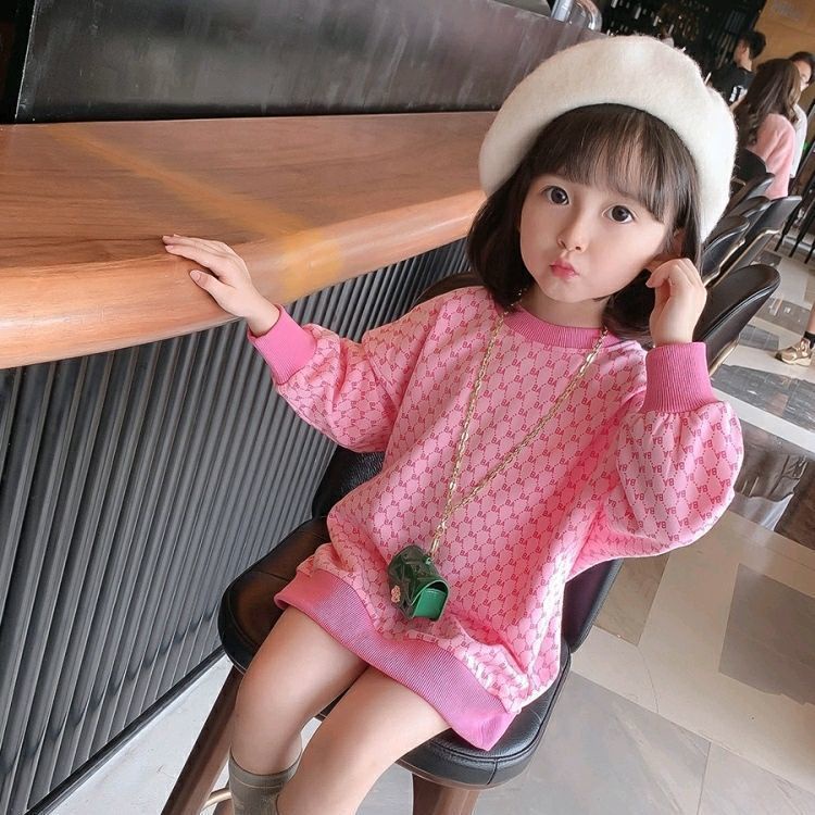 [babycat] Đầm Dài Tay Phong Cách Hàn Quốc Nhật Bản / Hàn Quốc Thời Trang Xuân Thu Cho Bé Gái