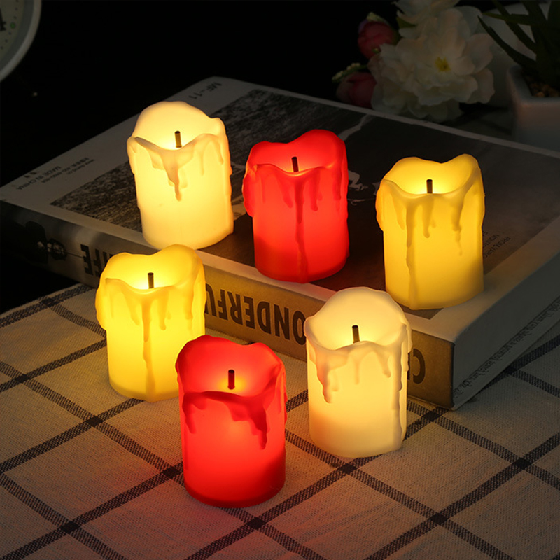 Artificial Electronic Candles, LED Candles Lamp Tealight Romantic Creative Votive Flameless Colorful Battery Electronic Led Light for Home Decor