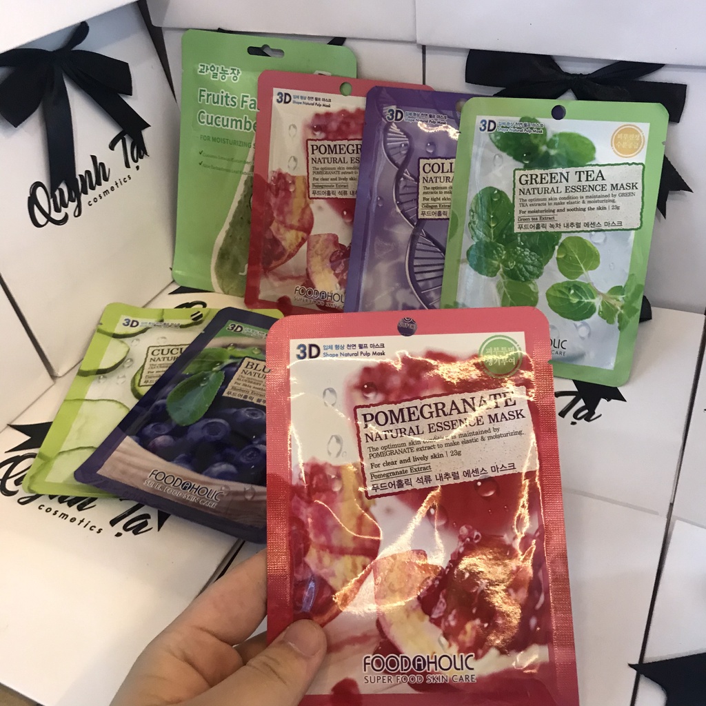 Mặt nạ giấy 3D 💥Freeship💥 Foodaholic Mask Hàn Quốc giúp cấp ẩm, làm mát da, dưỡng da trắng sáng, mịn màng SP14 | BigBuy360 - bigbuy360.vn