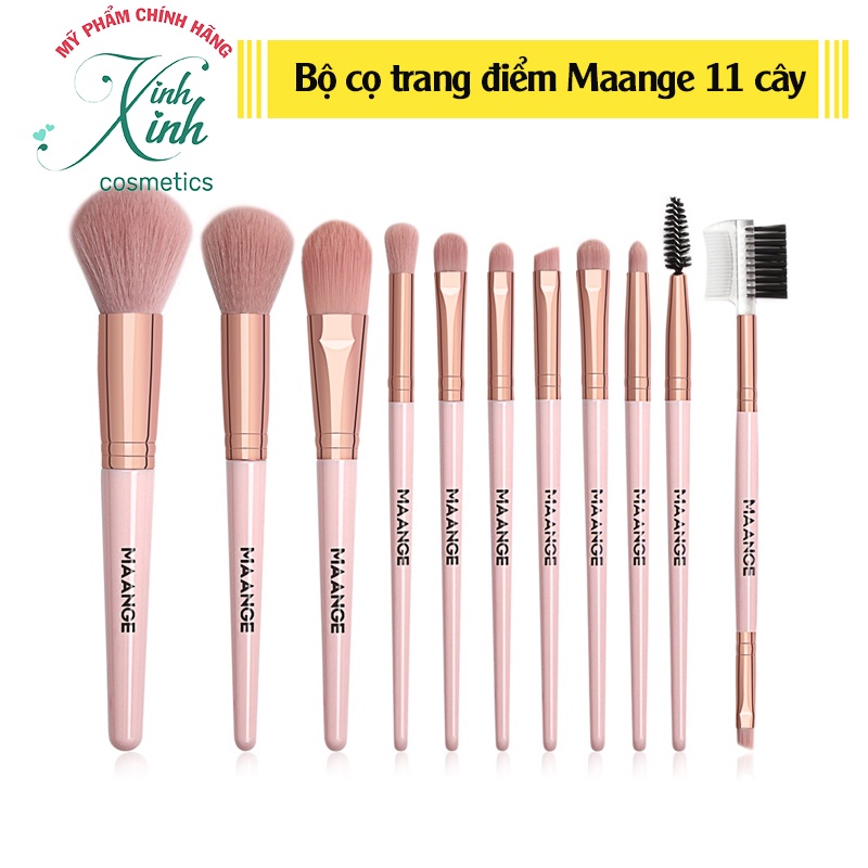 [Chính hãng] Bộ cọ trang điểm lông mềm mượt 11 cây MAANGE