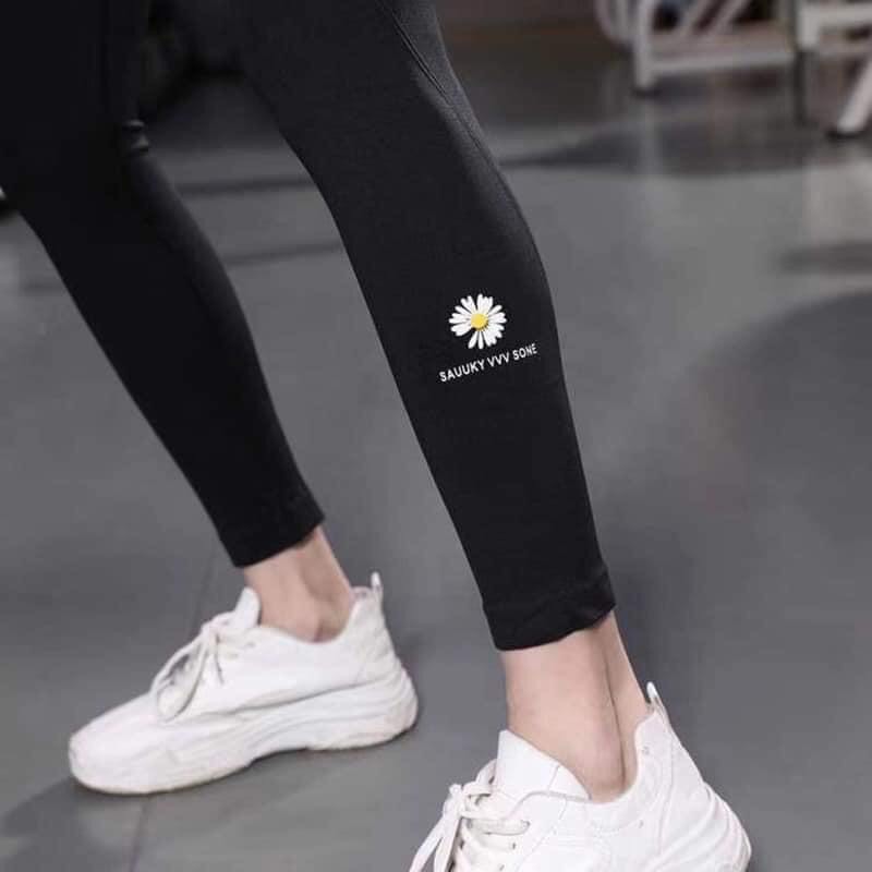Quần Legging Nữ Quần Nữ Thể Thao SAUUKY Đi Tập- Đi Chơi Hoa Cúc Hot Trend 2020 QN14