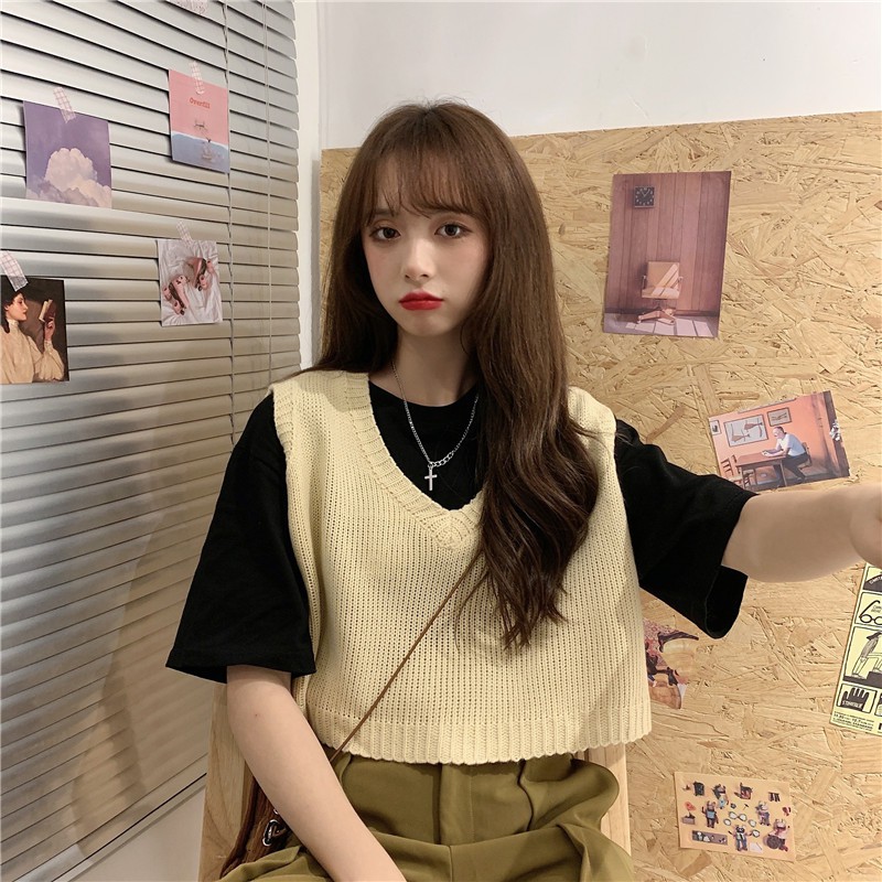[CÓ SẴN FREESHIP ĐƠN 50K] Áo ghile ghi lê len croptop ngắn màu trơn mùa thua đông GILE