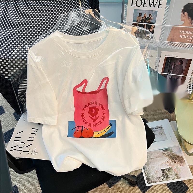 Áo Thun cotton Tay Ngắn Dáng Rộng Phong Cách Hàn Quốc Hàng Mới Dành Cho Bạn Nữ